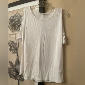 Paige Cold Shoulder White Tee Women’s Size Medium